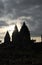 silhouette of Prambanan temple in the afternoon