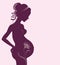 Silhouette of a pregnant woman