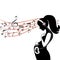 Silhouette of pregnant woman with baby inside