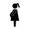 Silhouette pregnant woman. Beauty logo. Vector illustration. stock image.