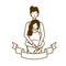 Silhouette of pregnant woman with husband with decorative ribbon