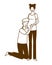 Silhouette of pregnant woman with husband standing