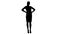 Silhouette Pretty businesswoman standing with hands on hips smiling at the camera