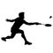 Silhouette of professional badminton player