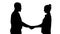 Silhouette Professional business people handshaking.