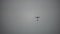 Silhouette of Professional photography drone copter with the panoramic camera rig flying in the sky. Aerial panoramic