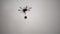 Silhouette of Professional photography drone copter with the panoramic camera rig flying in the sky. Aerial panoramic