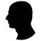 Silhouette profile of King Charles III. Monarch head, side view. Illustration of Prince of Wales. New British monarch.