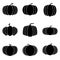 Silhouette pumpkins halloween cartoon group set vector illustration