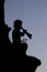 Silhouette of a Putto on the Wilhelmina foutain