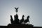 Silhouette of the quadriga on Brandenburg Gate