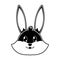 Silhouette rabbit head cute animal character