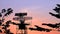 Silhouette radar tower communication and plane