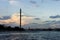 Silhouette of Rama 8 Bridge in Bangkok,Thailand