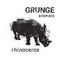 Silhouette Rhino In Grunge Design Style Animal Icon