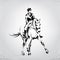 Silhouette of a rider on a horse in dressage. vector illustration