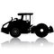 Silhouette of a road roller. Vector illustration
