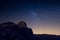 Silhouette of Rocks in Teide National Park after Sunset in Starry Night, Tenerife, Spain