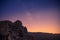 Silhouette of Rocks in Teide National Park after Sunset in Starry Night, Tenerife, Spain