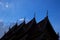 Silhouette roof of Buddha temple