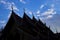 Silhouette roof of Buddha temple