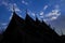 Silhouette roof of Buddha temple