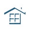 Silhouette roof and window house elements icon