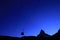 Silhouette at the Ropeway in the morning, dark blue in Zermatt