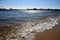 Silhouette of Rostral columns and Arrow of Vasivesky island in Saint-Petersburg, Russia.