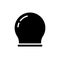 Silhouette Round fire cup. Glass jar for vacuum massage. Outline icon of Chinese acupuncture. Black simple illustration of medical
