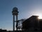 Silhouette of RRP 117 Radar Tower In Public Park Tempelhofer Feld, Former Tempelhof Airport In Berlin