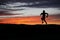 Silhouette of runner during outdoor cross-country running