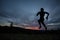 Silhouette of runner during outdoor cross-country running