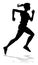 Silhouette Runner Woman Sprinter or Jogger Person