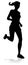 Silhouette Runner Woman Sprinter or Jogger Person