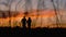 Silhouette of running couple