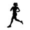 Silhouette of a running man. Running sprint girl. Marathon for speed. Athlete. Athletics. Kind of sport