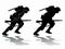 Silhouette of a running soldier, vector draw