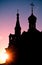 Silhouette of russian church