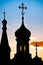 Silhouette of russian church