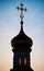 Silhouette of russian church dome