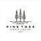 Silhouette Rustic Retro Vintage hipster pine, evergreen, fir, hemlock, spruce, conifer, cedar, coniferous, cypress, larch, pinus t