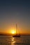Silhouette of a sailboat in the Adriatic at sunset