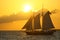 Silhouette Sailboat in Sunset