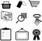 Silhouette sales and commerce material icon collec
