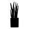 silhouette sansevieria houseplant. Indoor potted plant vector black and white outline doodle illustration.