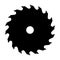 Silhouette of saw blade