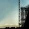 silhouette of scaffolding construction building construction crane