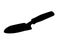The silhouette of the scapula. Garden little shovel for seedlings - vector black silhouette for logo or pictogram. Sign or icon -