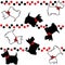 Silhouette scottie dogs with patterns repeat pattern